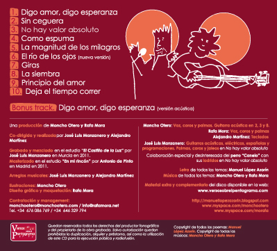 Diseño gráfico y arte final del disco El río de los ojos de Versos sobre el Pentagrama